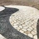 南昌 黄金麻冰裂纹地铺石工地铺装案例