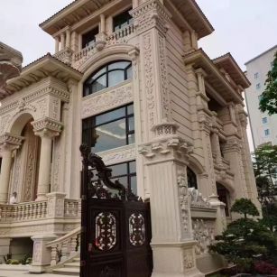 南昌 黄金麻花岗岩别墅外墙干挂效果展示