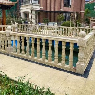 南昌黄金麻花岗岩石材栏杆，扶手，将军柱，花瓶柱