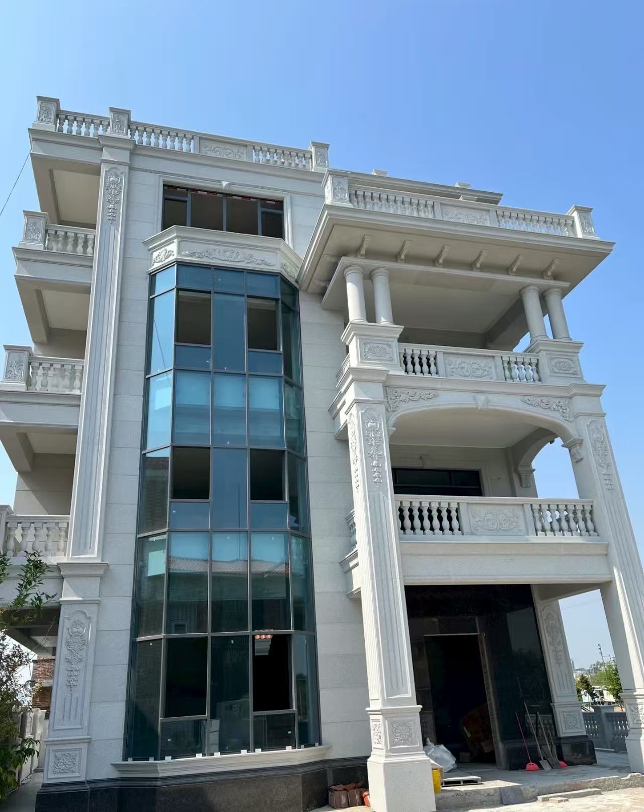 南昌 白麻花岗岩别墅外墙干挂效果展示