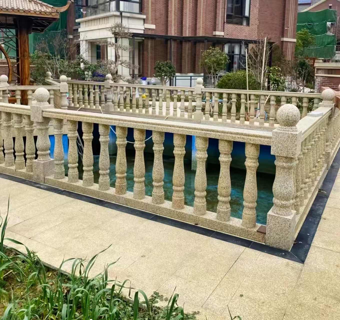 南昌黄金麻花岗岩石材栏杆，扶手，将军柱，花瓶柱