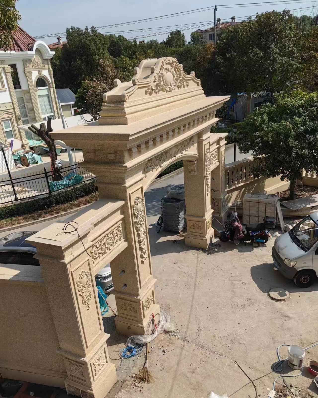 南昌 黄金麻荔枝面花岗岩别墅门楼