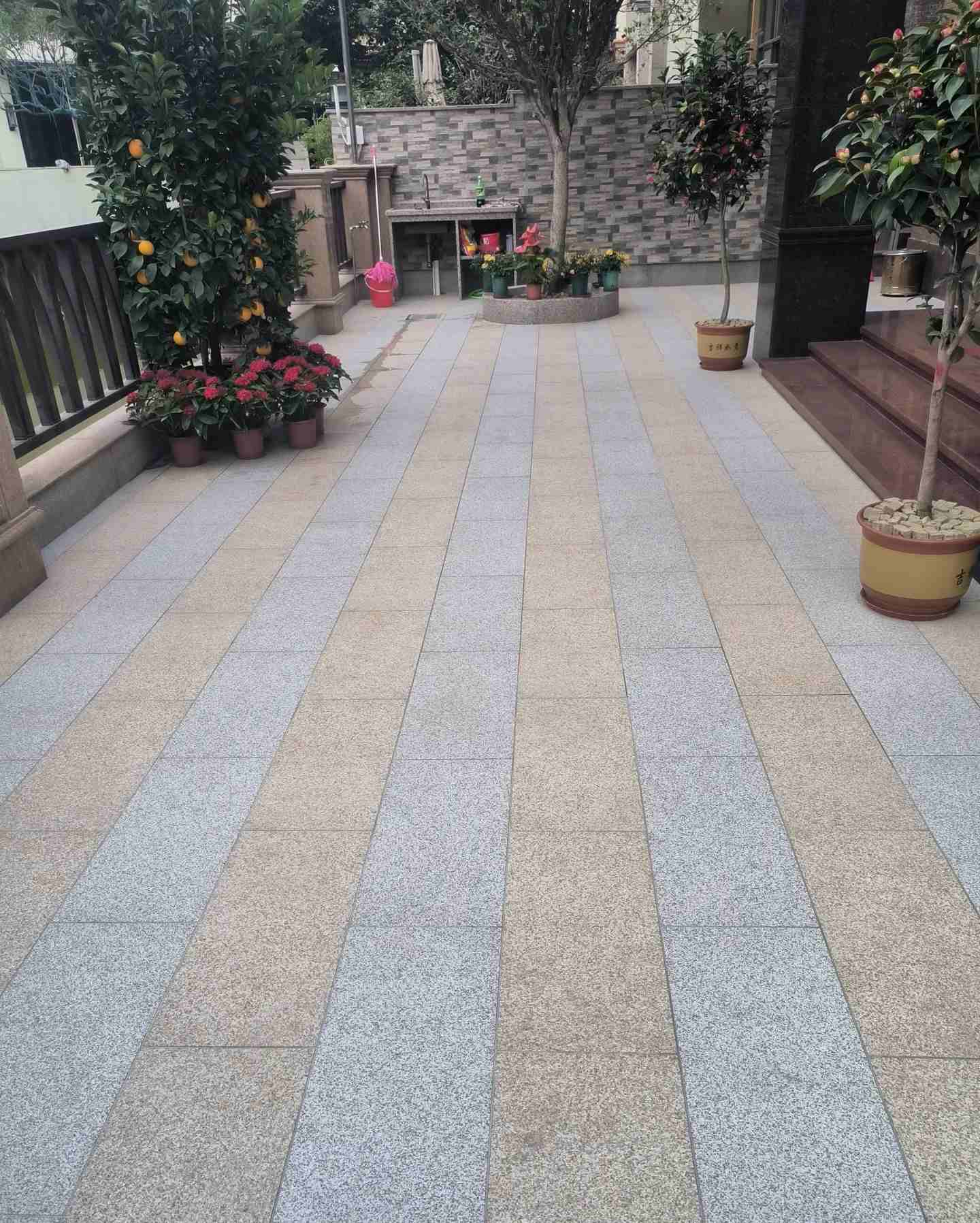 南昌 黄金麻白麻荔枝面庭院铺装展示